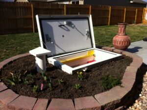 Underground Tornado Storm Shelter flower bed